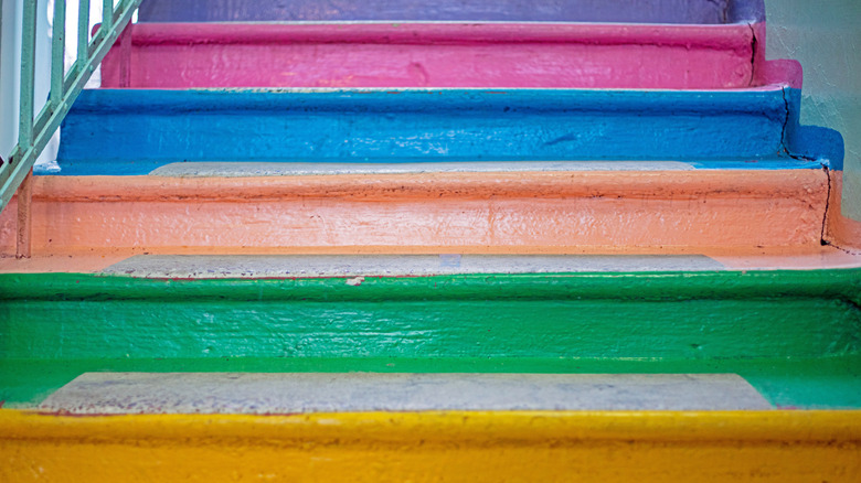 Colorful painted stairs