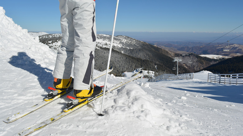 Skier at top of slope