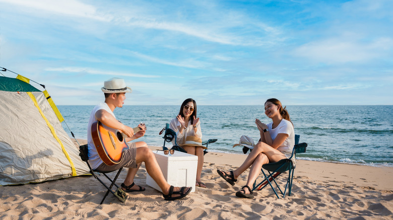 Camping on the beach