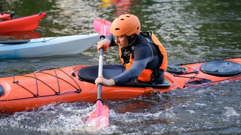 Kayaking on the river