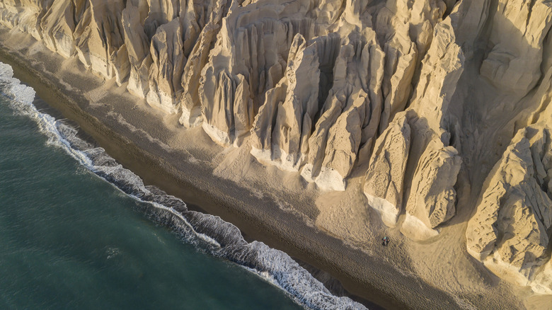 Pumice cliffs of Vlychada Beach