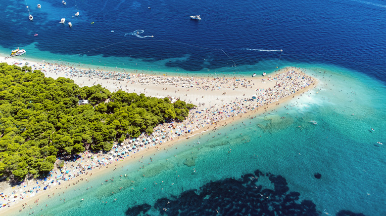 Aerial view of Zlatni rat