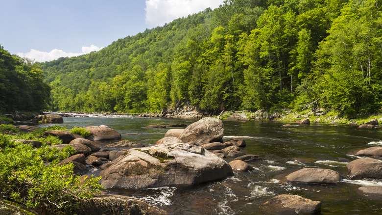 The Hudson River flowing through the Hudson River Gorge