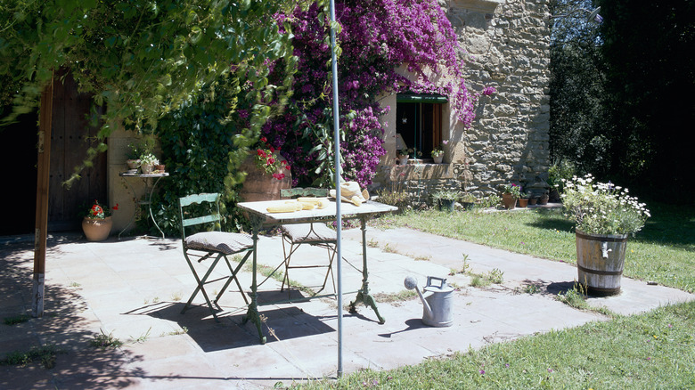 Plain patio on a sunny day