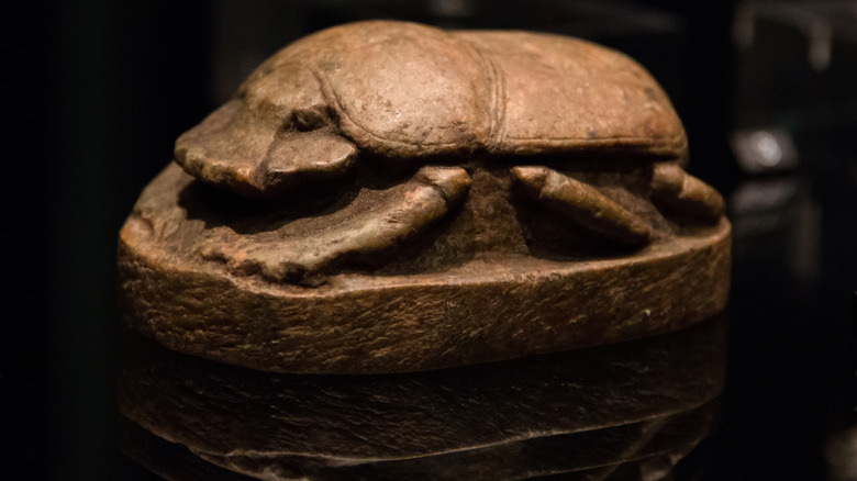 Scarab ornament on a table