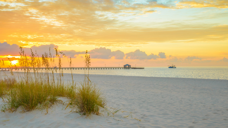 Sunrise on the coast of Mississippi