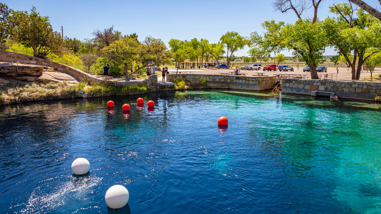 buoys float in the Blue Hole in New Mexico