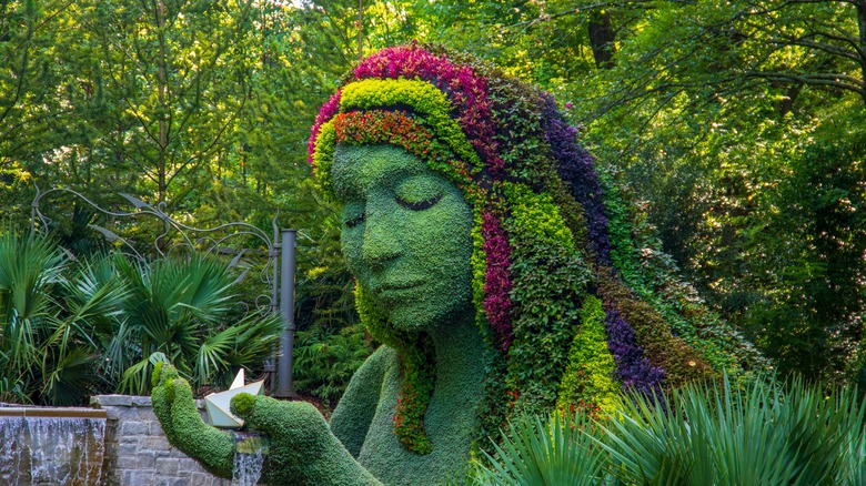 Earth goddess plant sculpture at Atlanta Botanical Garden