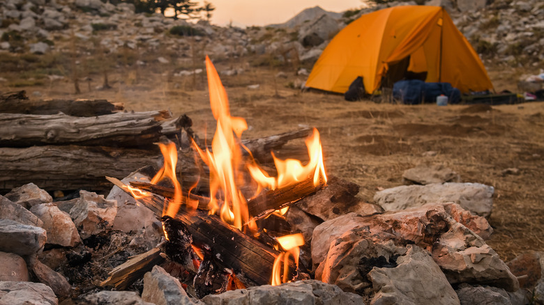 Campfire burning 