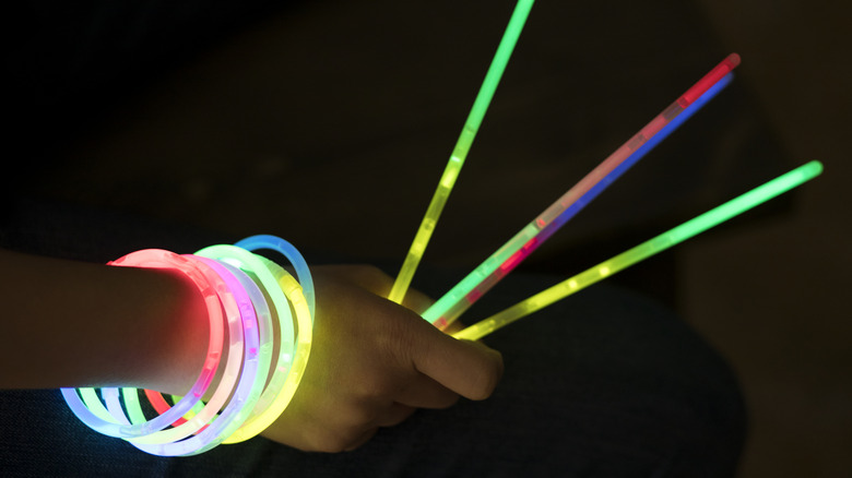 a pile of colorful glow sticks