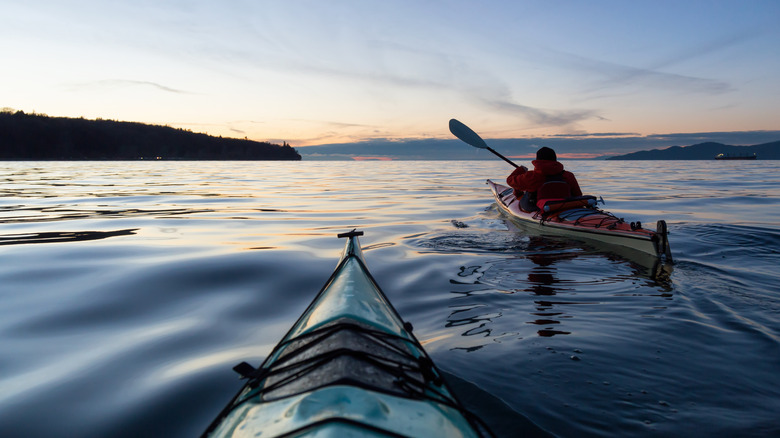People sea kayaking