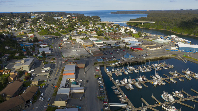 Aerial view of the town of Kodiak, Alaska