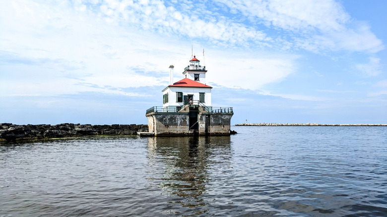 Oswego harbor lighthouse Lake Ontario