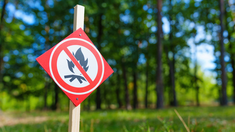 A "no camp fire" sign