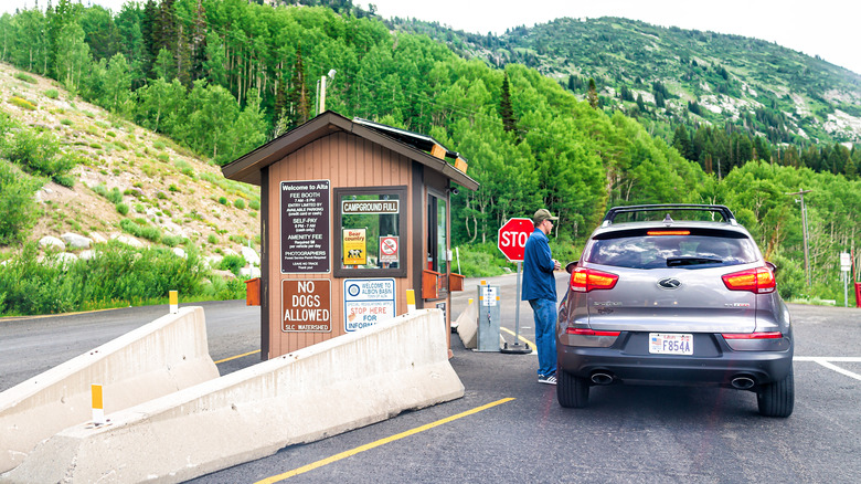 Car at national park entry