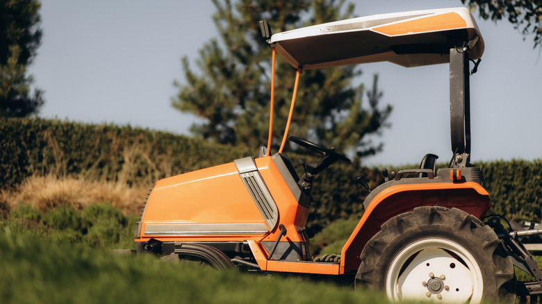 lawnmower or tractor with a canopy