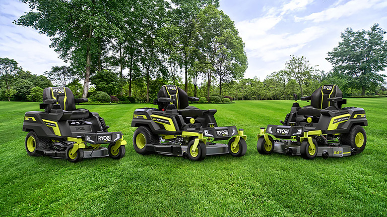 Lineup of the three different Ryobi 80V HP mowers