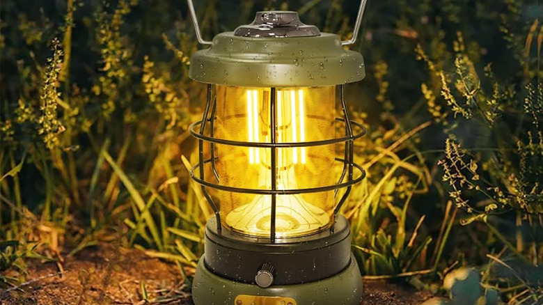 Lantern with yellow light